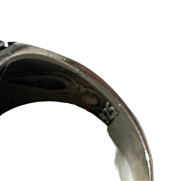 Artisan Crafted Ornate 925 Sterling Silver White Buffalo Cabochon Size 11 14.5g - Picture 13 of 14